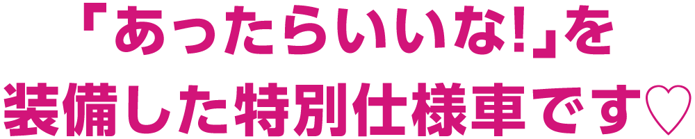 「あったらいいな!」を装備した特別仕様車です♡