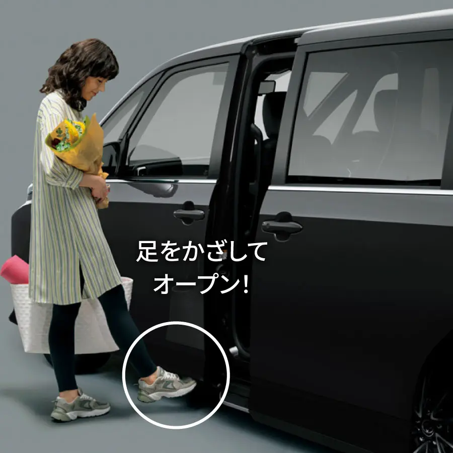 足をかざしてオープン！