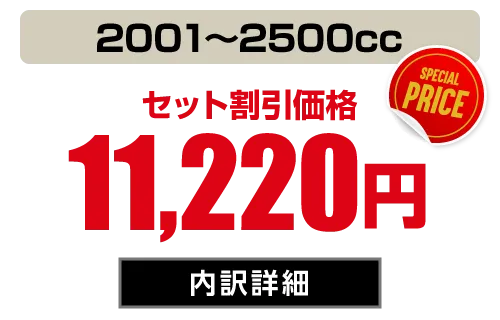ラージ(2001〜2500cc) セット価格11,220円