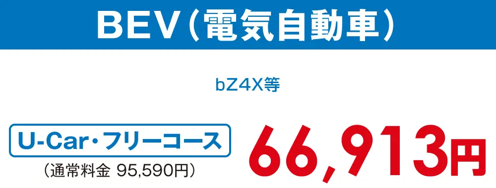 BEV（電気自動車）【U-car・フリーコース 66,913円】